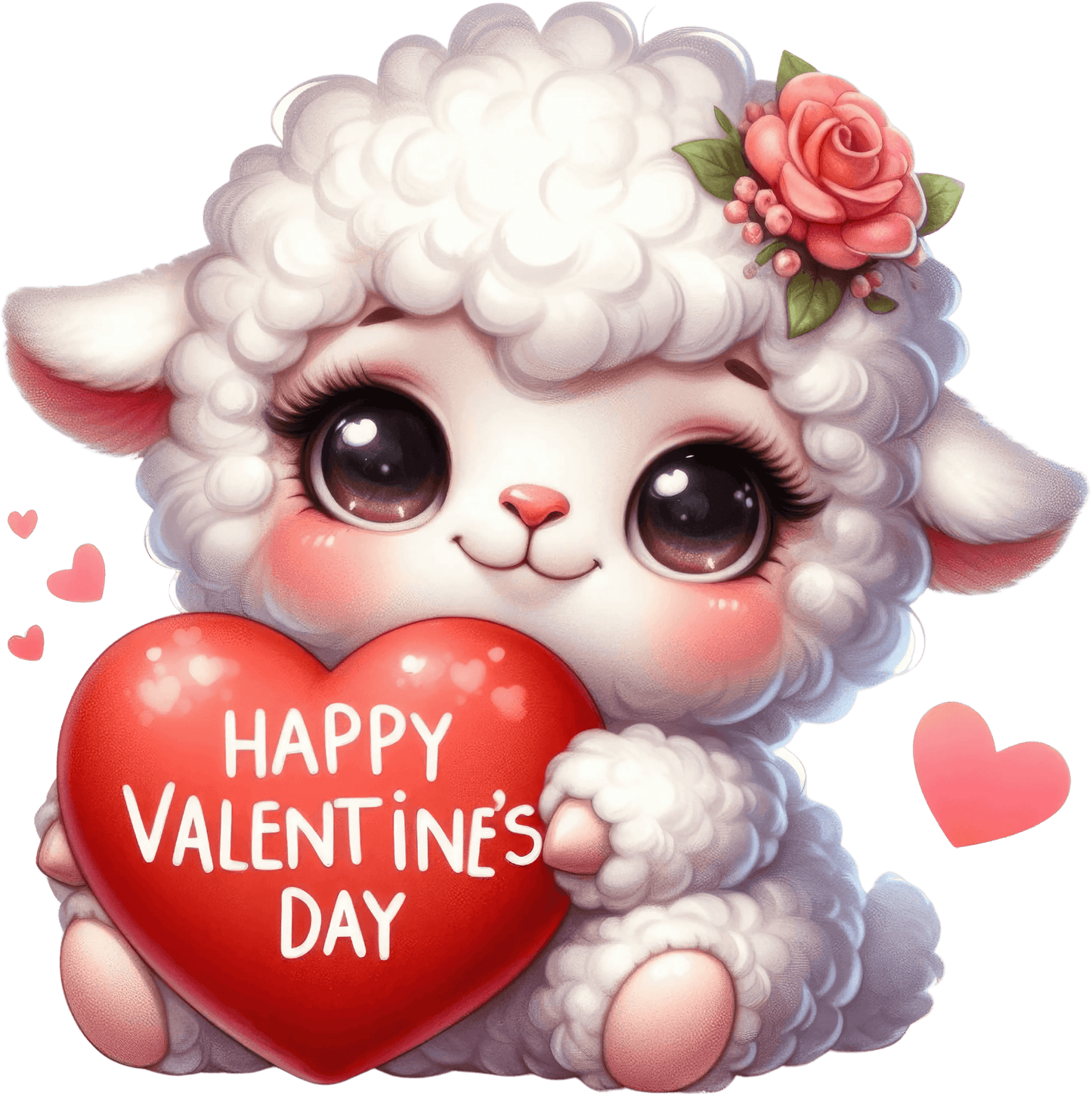 Happy Valentine's Day Sheep Design - DTF Ready To Press - Heat Press Transfer