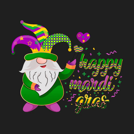 Happy Mardi Gras - DTF Ready to Press - Heat Press Transfer