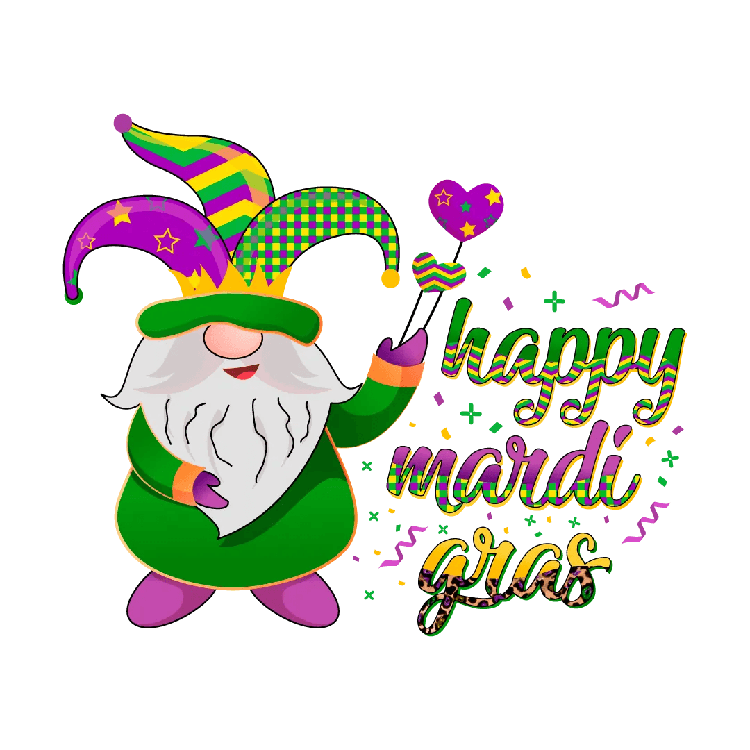Happy Mardi Gras - DTF Ready to Press - Heat Press Transfer