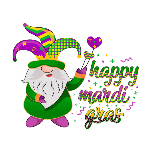 Happy Mardi Gras - DTF Ready to Press - Heat Press Transfer