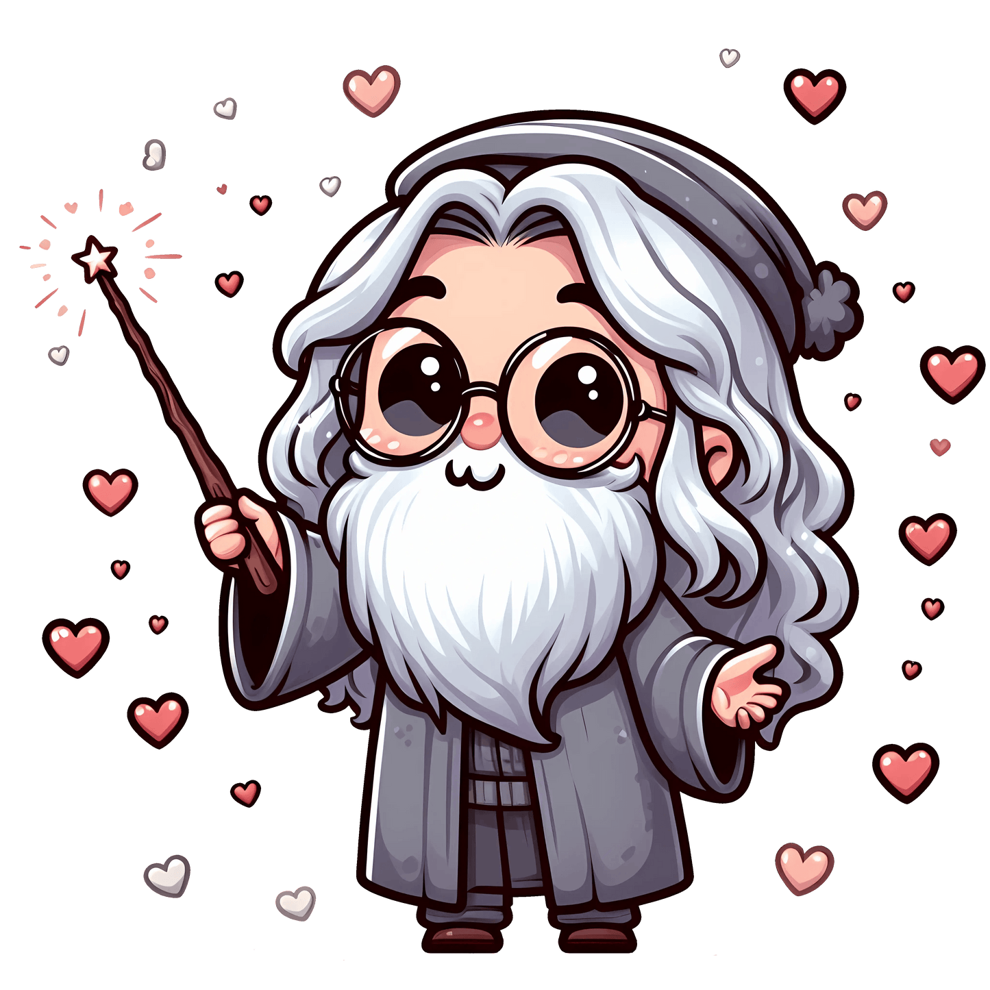 Harry Potter Albus Dumbledore Valentine's Day Design - DTF Ready To Press - Heat Press Transfer