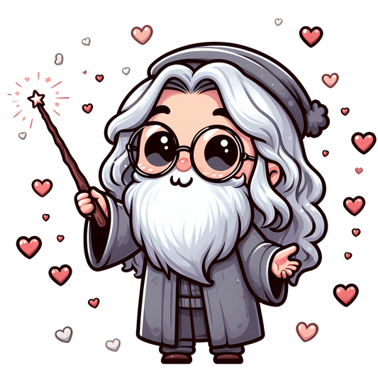 Harry Potter Albus Dumbledore Valentine's Day Design - DTF Ready To Press - Heat Press Transfer