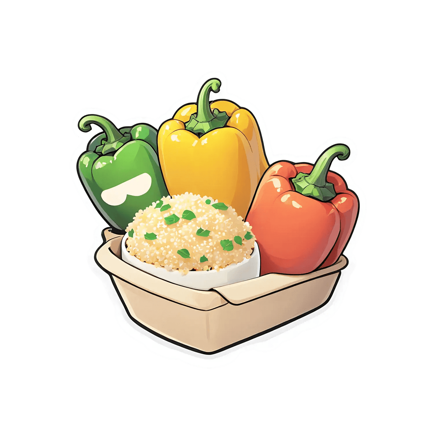 Healthy Food Box - Colorful Pepper Sticker - Heat Press Transfer