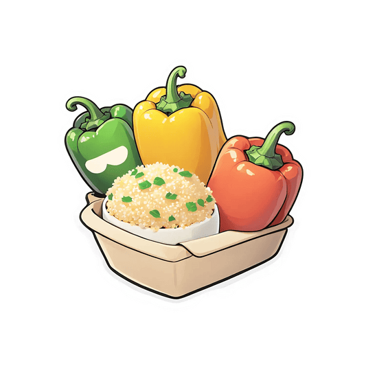 Healthy Food Box - Colorful Pepper Sticker - Heat Press Transfer