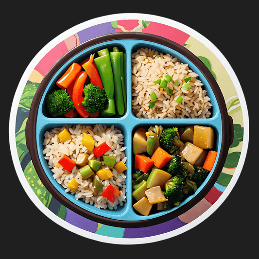 Healthy Meal Tray Sticker - Colorful and Wholesome - Heat Press Transfer