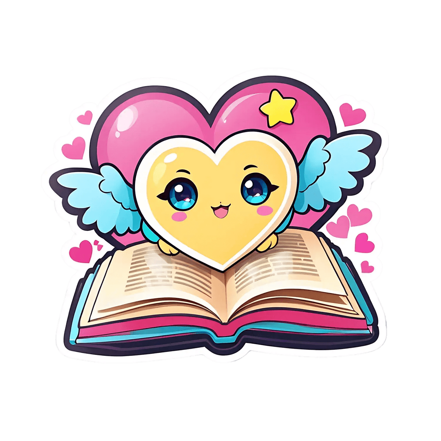 Heart Angel - Reading Sticker - Heat Press Transfer