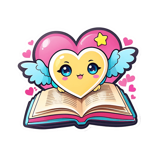 Heart Angel - Reading Sticker - Heat Press Transfer