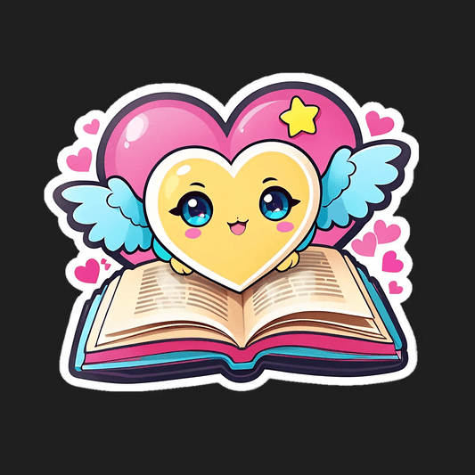 Heart Angel - Reading Sticker - Heat Press Transfer