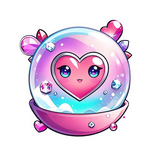 Heart Astronaut - Sparkle Sticker - Heat Press Transfer