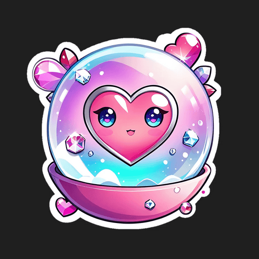 Heart Astronaut - Sparkle Sticker - Heat Press Transfer