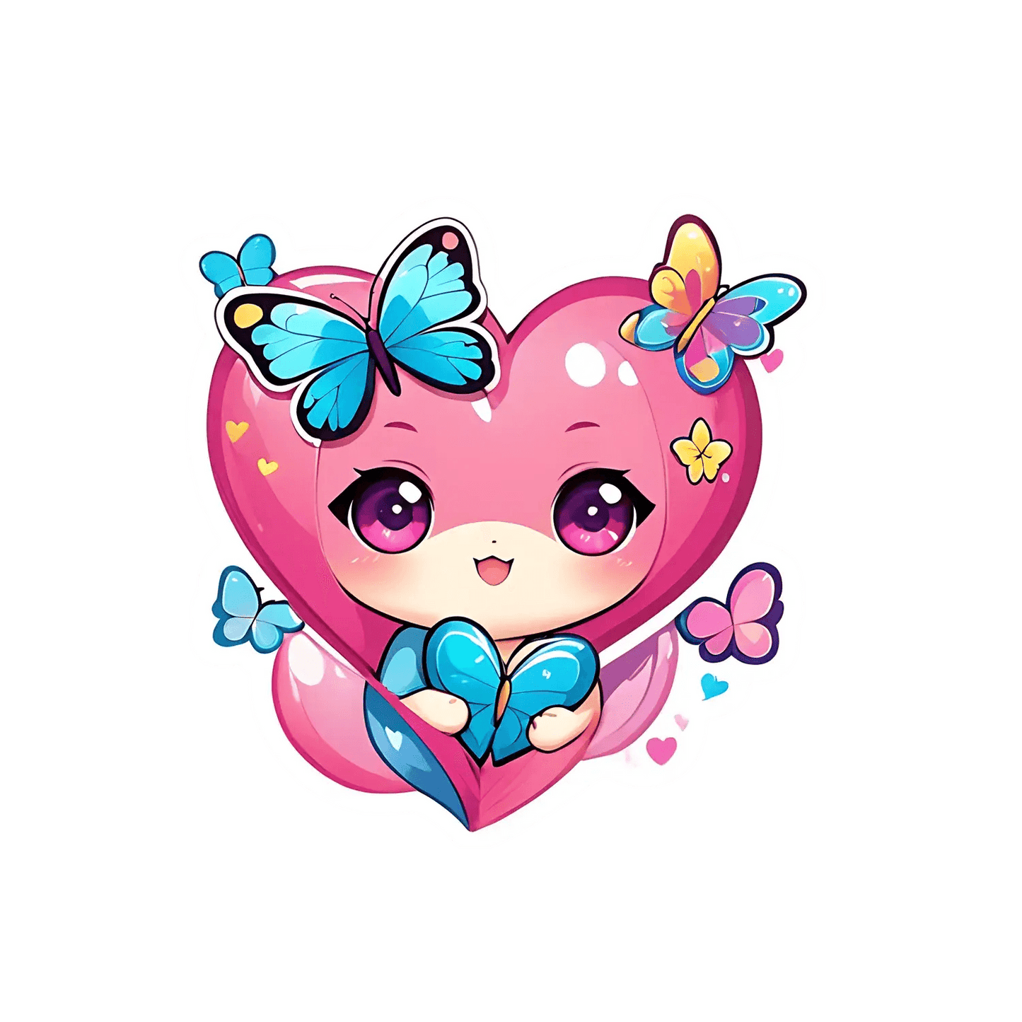 Heart Butterfly - Cute Sticker - Heat Press Transfer