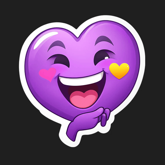 Heart Emoji Sticker - Colorful Love Expression - Heat Press Transfer