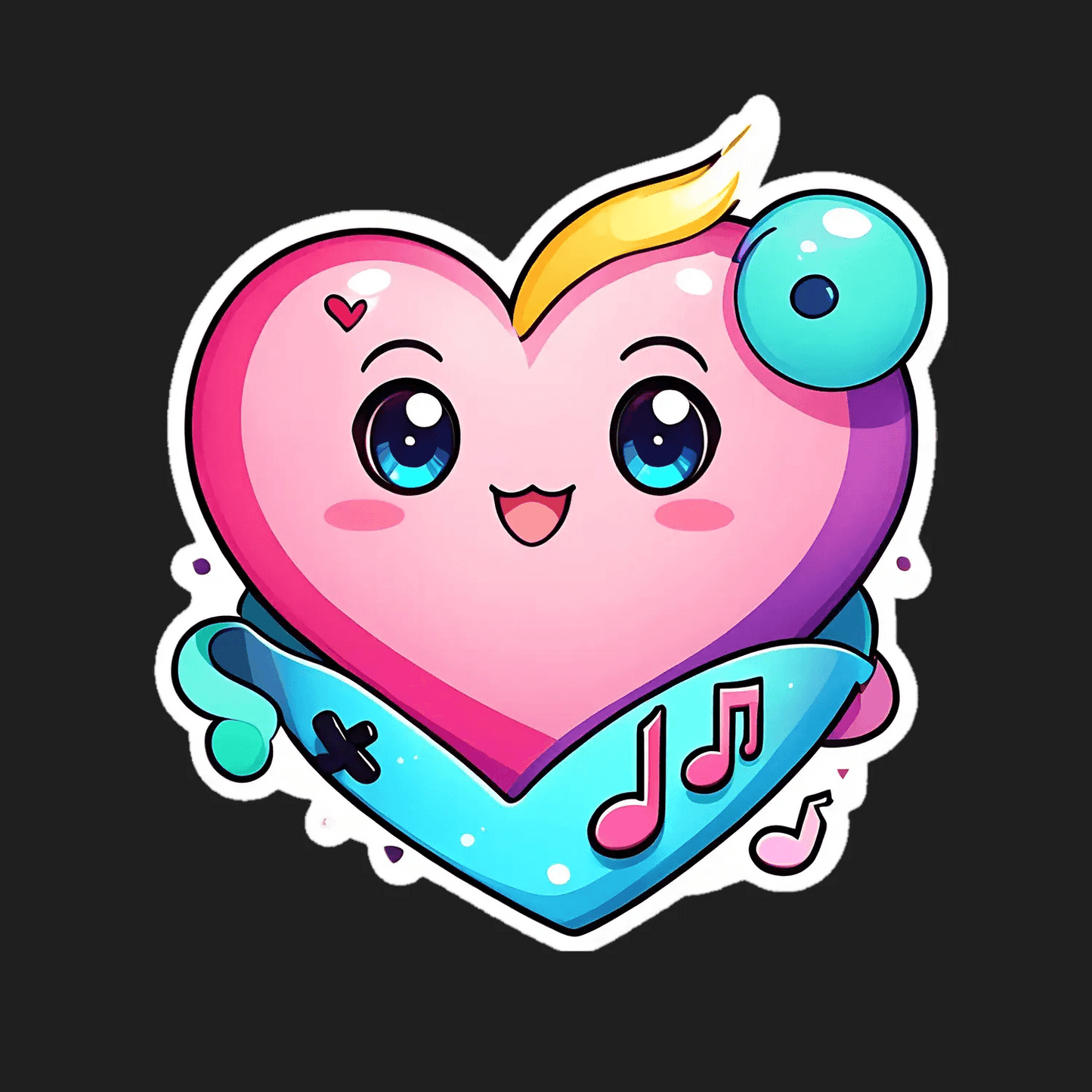 Heart Emoji Sticker - Cute UV DTF - Heat Press Transfer