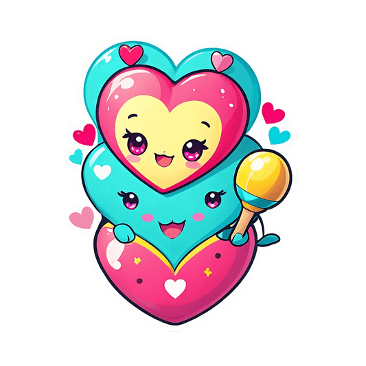 Heart Love - Adorable Sticker - Heat Press Transfer