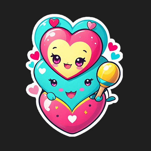 Heart Love - Adorable Sticker - Heat Press Transfer