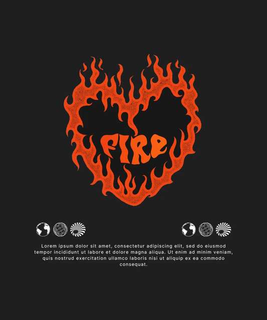 Heart of Fire - DTF Ready to Press - Heat Press Transfer