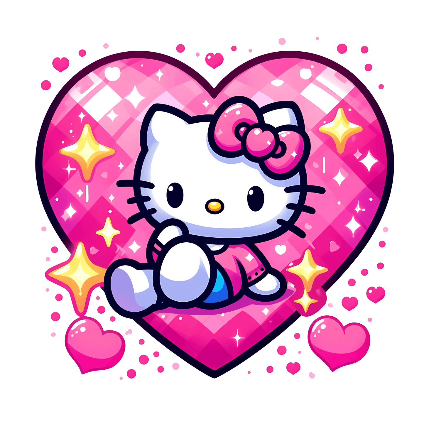 Hello Kitty Kiss Me Valentine's Day Design - DTF Ready To Press - Heat Press Transfer