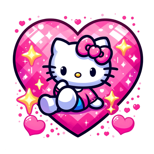 Hello Kitty Kiss Me Valentine's Day Design - DTF Ready To Press - Heat Press Transfer