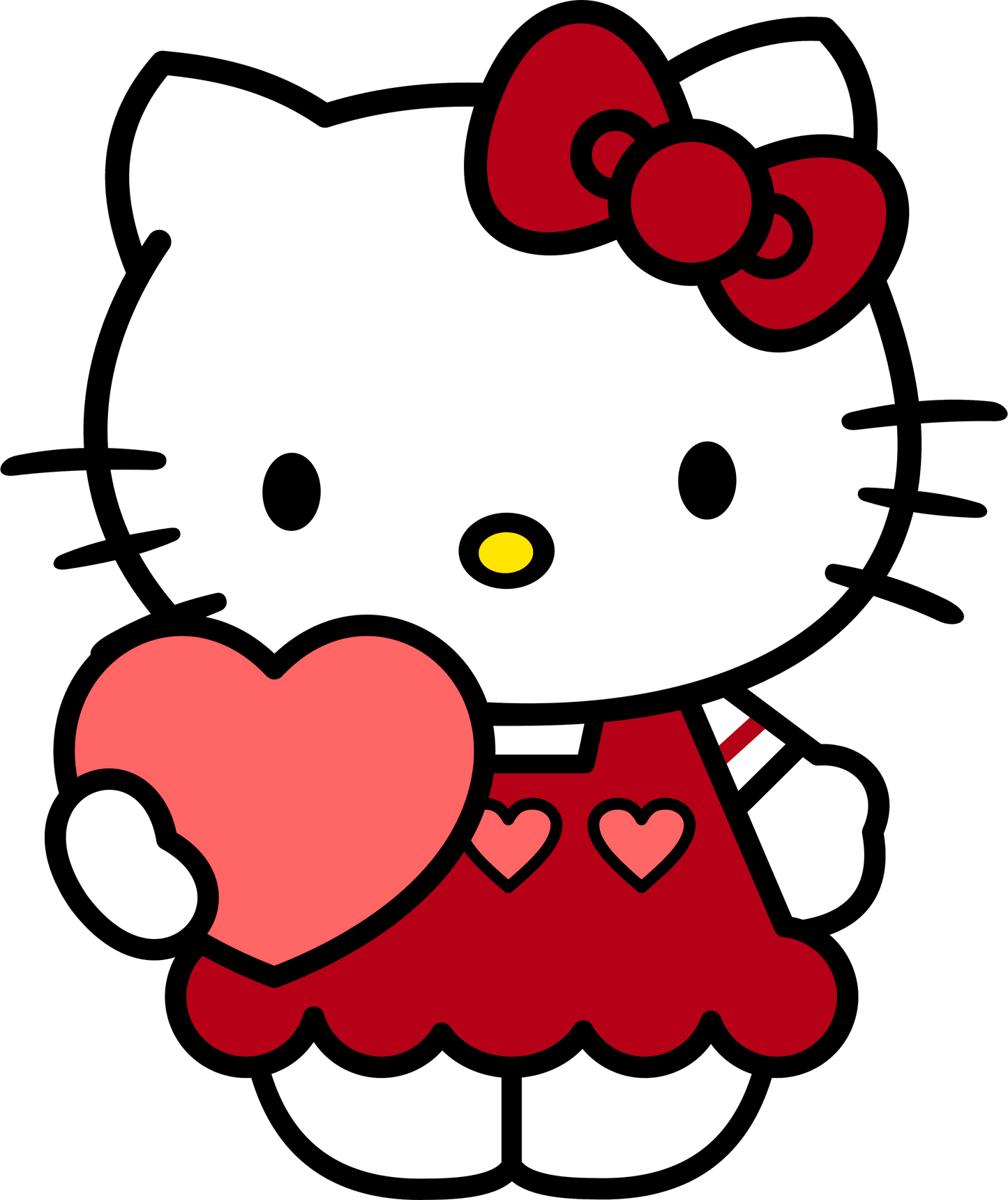 Hello Kitty Kiss Me Valentine's Day Design - DTF Ready To Press - Heat Press Transfer