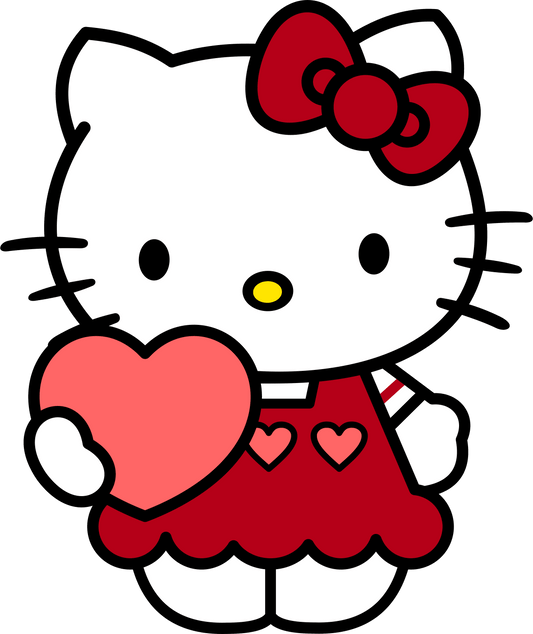 Hello Kitty Kiss Me Valentine's Day Design - DTF Ready To Press - Heat Press Transfer