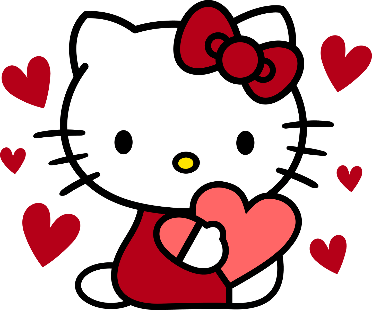 Hello Kitty Love Me Valentine's Day Design - DTF Ready To Press - Heat Press Transfer