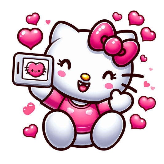 Hello Kitty Smile Valentine's Day Design - DTF Ready To Press - Heat Press Transfer