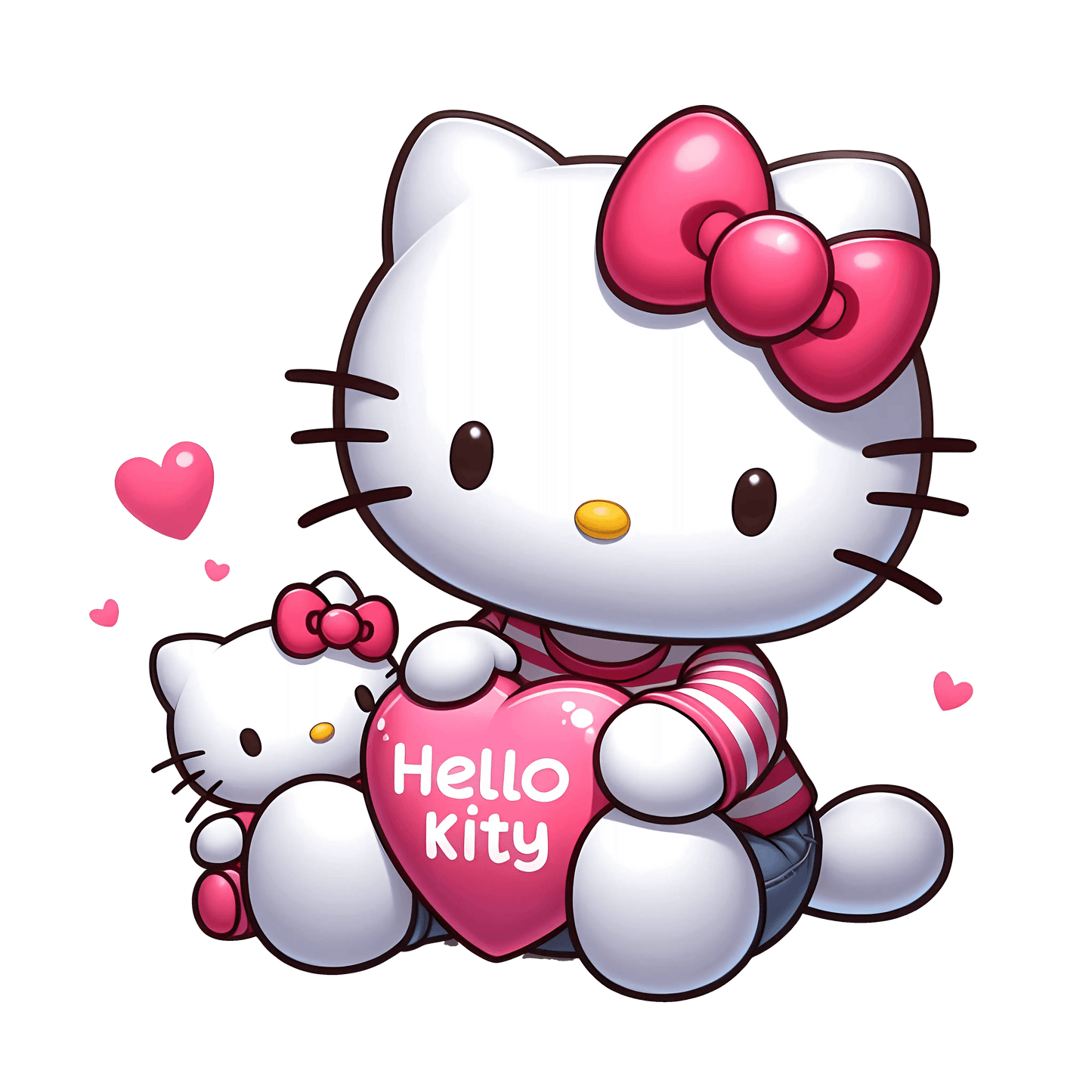 Hello Kitty Valentine's Day Heart Design - DTF Ready To Press - Heat Press Transfer