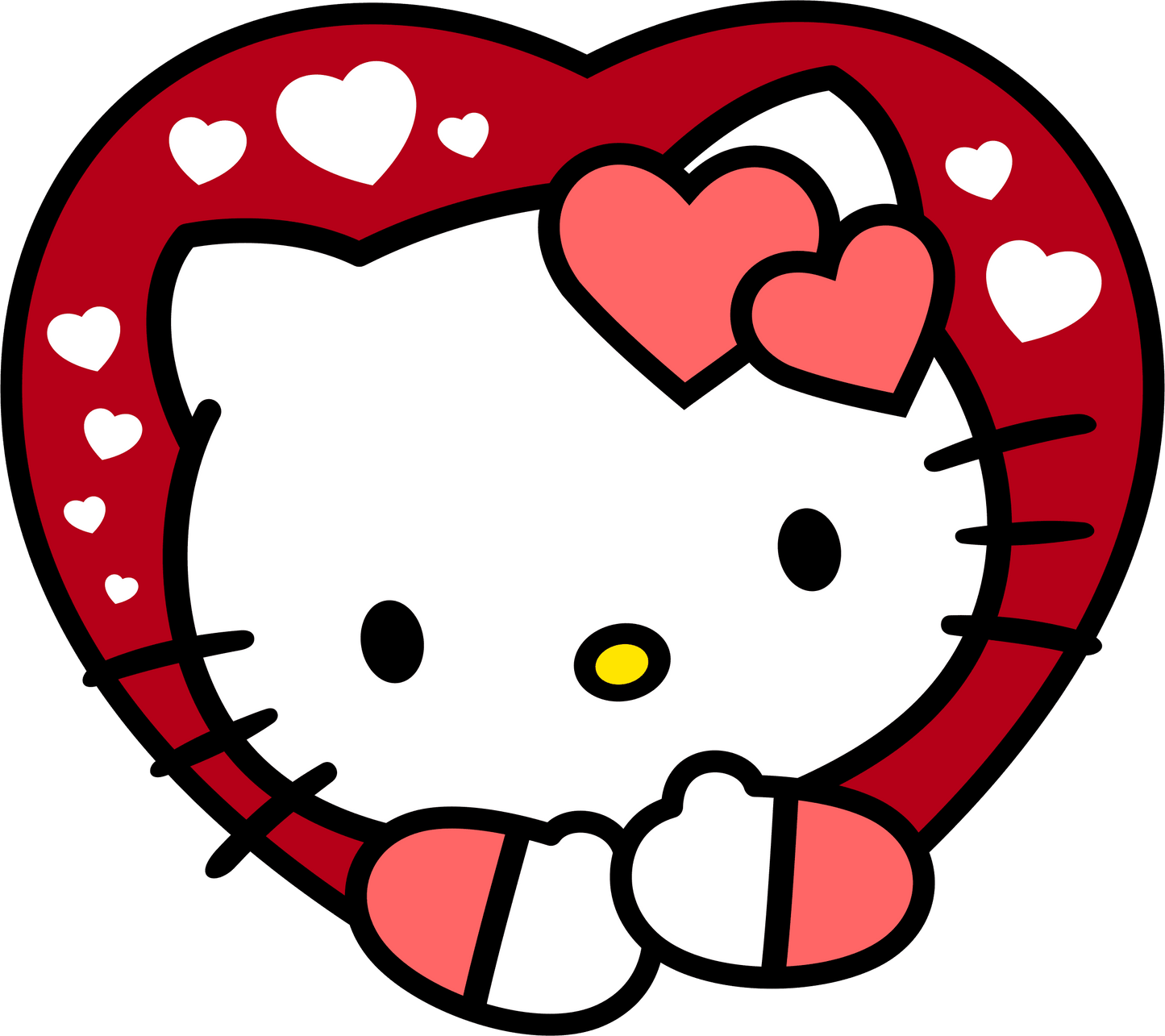 Hello Kitty Valentine's Day Heart Design - DTF Ready To Press - Heat Press Transfer