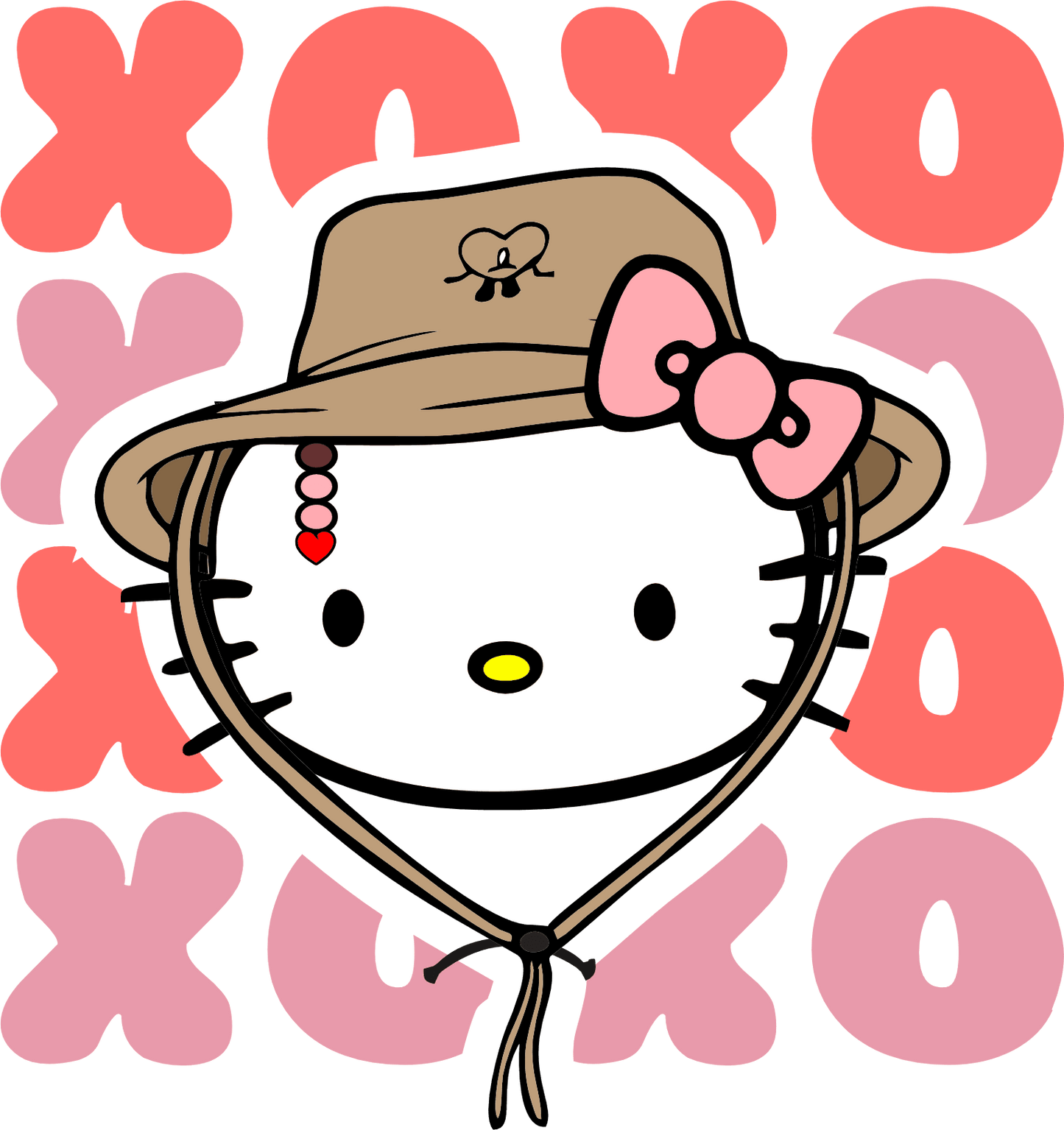 Hello Kitty XOXO Bad Bunny Valentine's Day Design - DTF Ready To Press - Heat Press Transfer