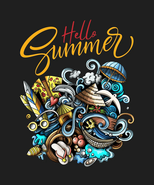 Hello Summer - DTF Ready to Press - Heat Press Transfer