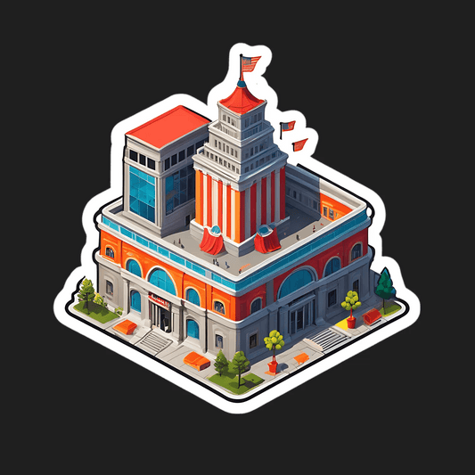 Historic Building Sticker - UV DTF Art - Heat Press Transfer