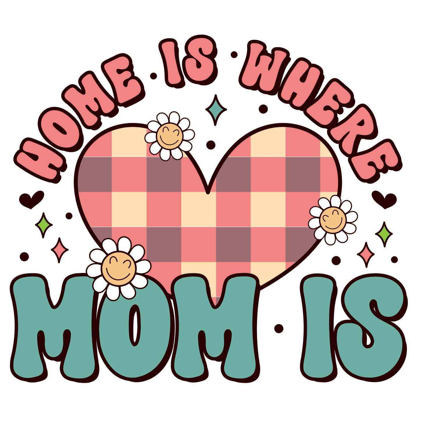 Home Is Where Mom Is Design - DTF Ready To Press - Heat Press Transfer