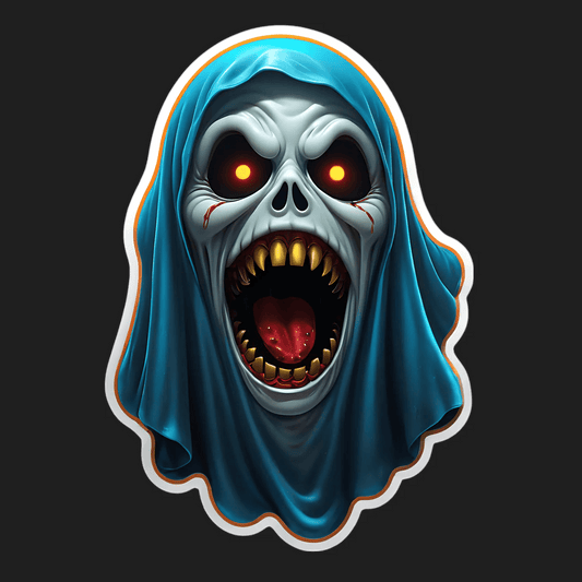 Horror Skull - UV Reactive Sticker - Heat Press Transfer