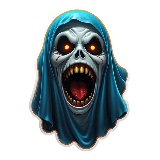 Horror Skull - UV Reactive Sticker - Heat Press Transfer