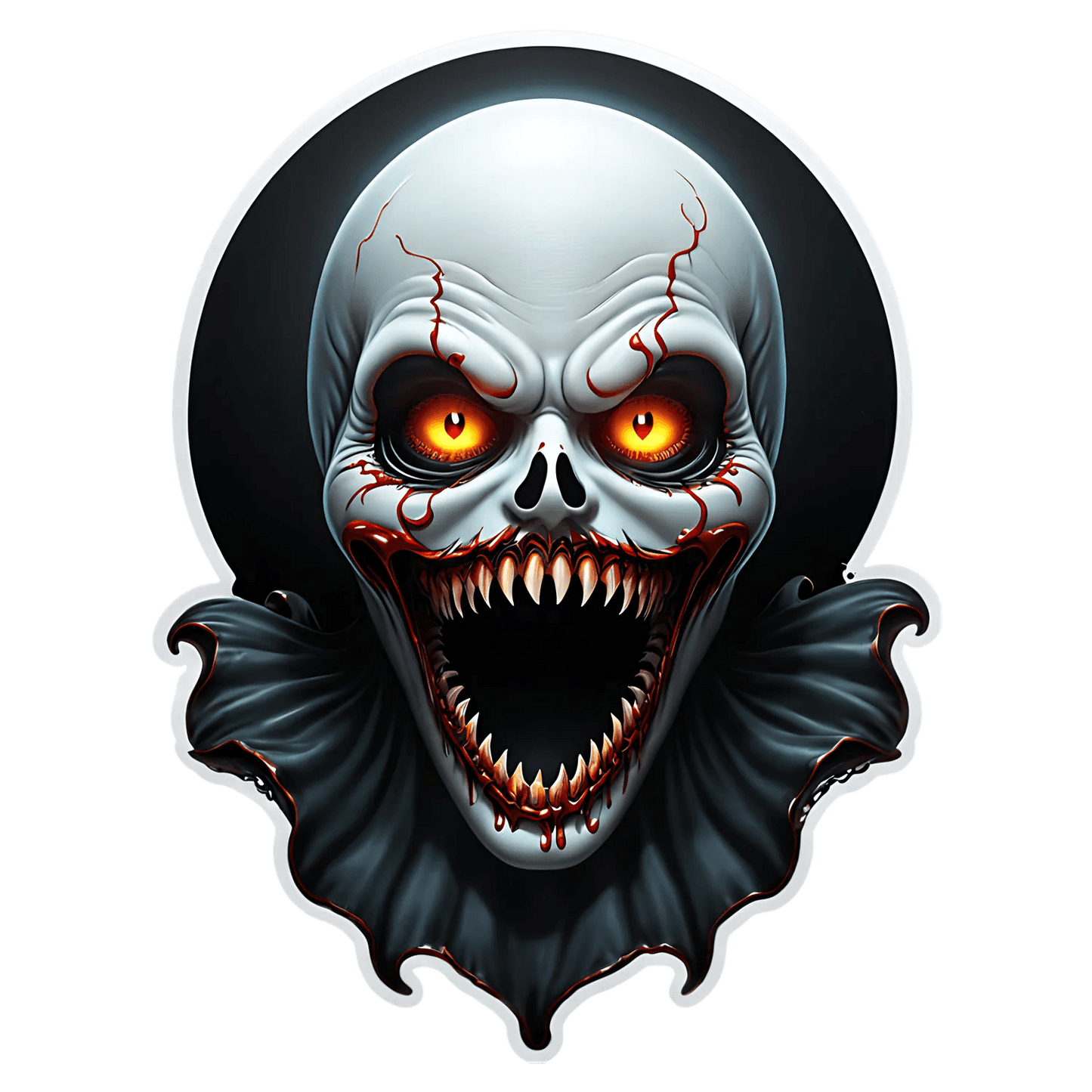 Horror Skull Sticker - UV DTF Design - Heat Press Transfer