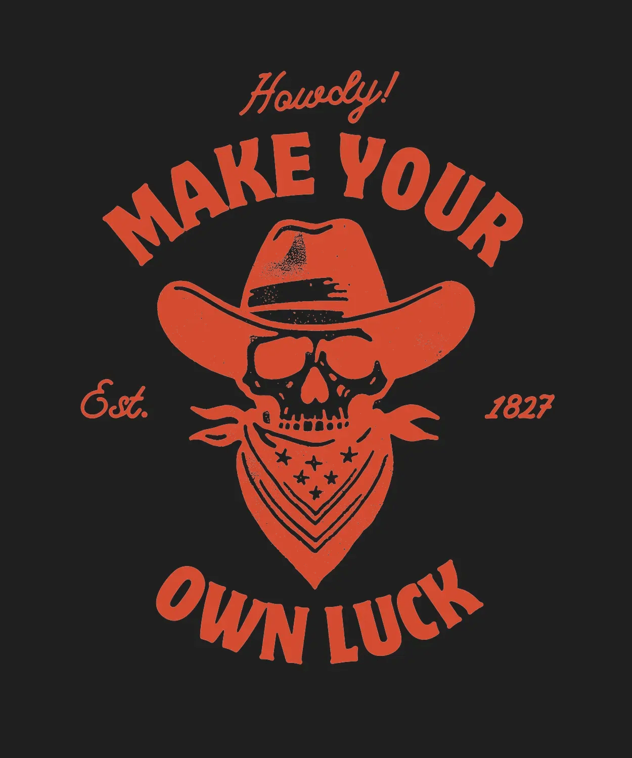 Howdy Cowboy - DTF Ready to Press (black_bg)
