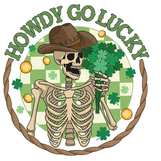 Howdy Go Lucky St Patrick's Day Design - DTF Ready To Press - Heat Press Transfer