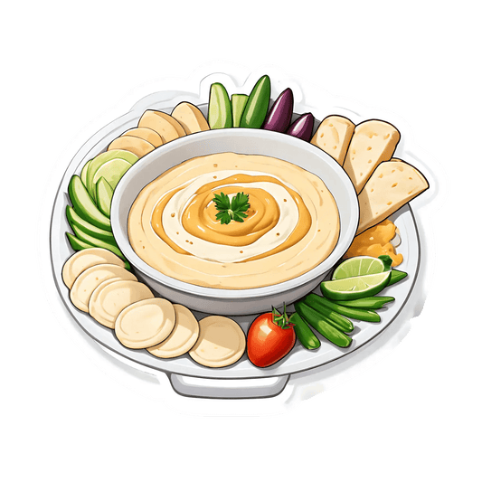 Hummus Platter Sticker - Delicious & Vibrant - Heat Press Transfer
