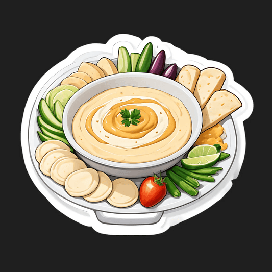 Hummus Platter Sticker - Delicious & Vibrant - Heat Press Transfer