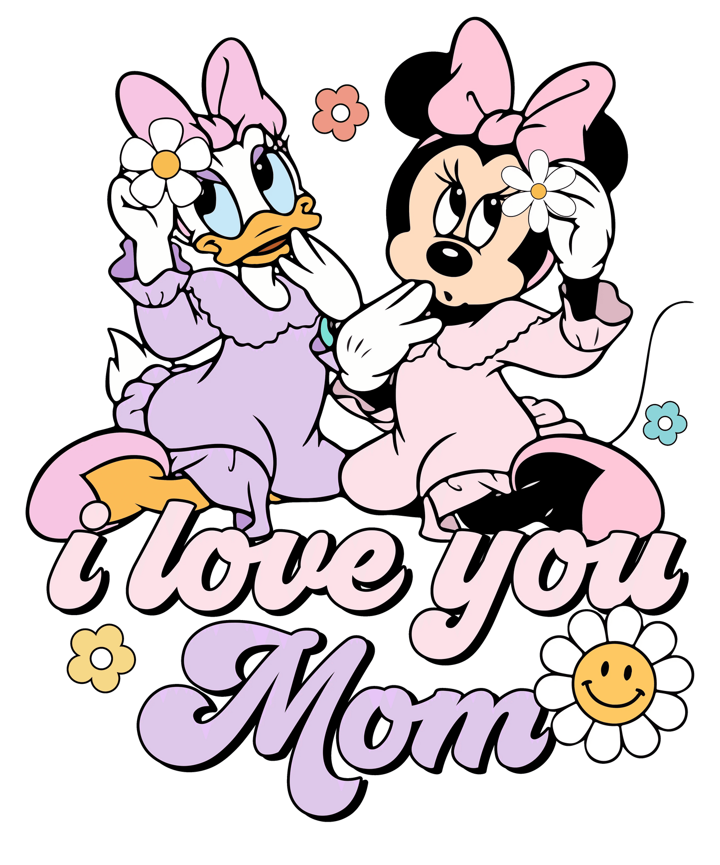 I Love You Mom Minnie Design - DTF Ready To Press - Heat Press Transfer