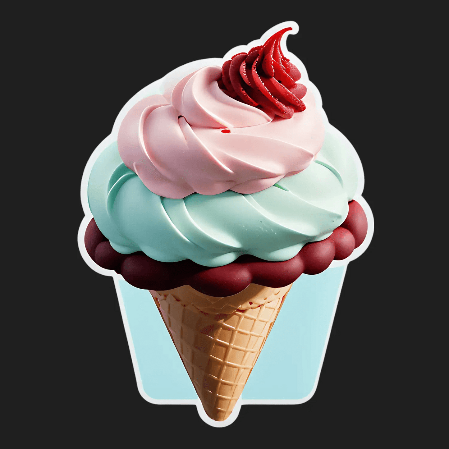 Ice Cream Cone - Sticker - Heat Press Transfer