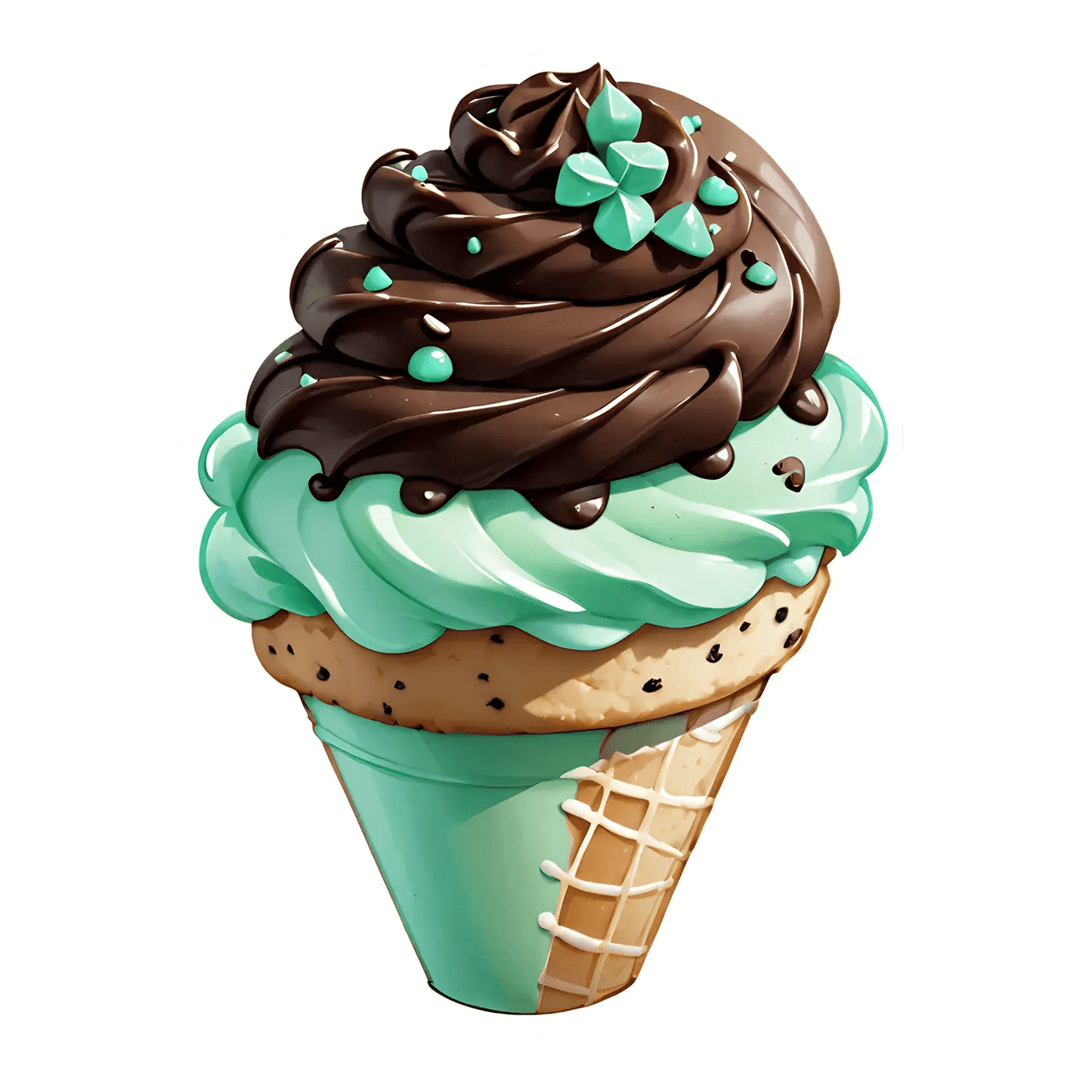 Ice Cream Cone Sticker - Vibrant and Sweet - Heat Press Transfer