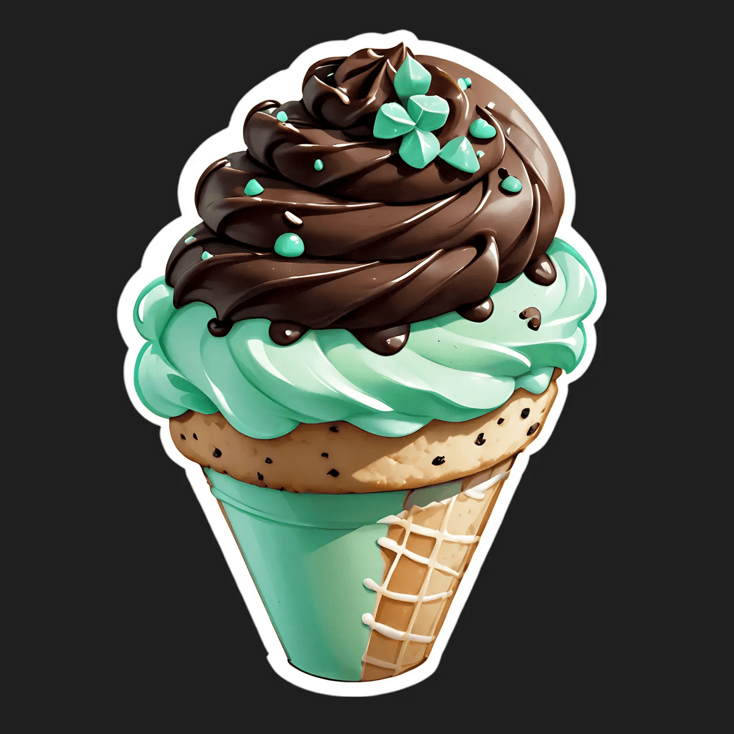 Ice Cream Cone Sticker - Vibrant and Sweet - Heat Press Transfer