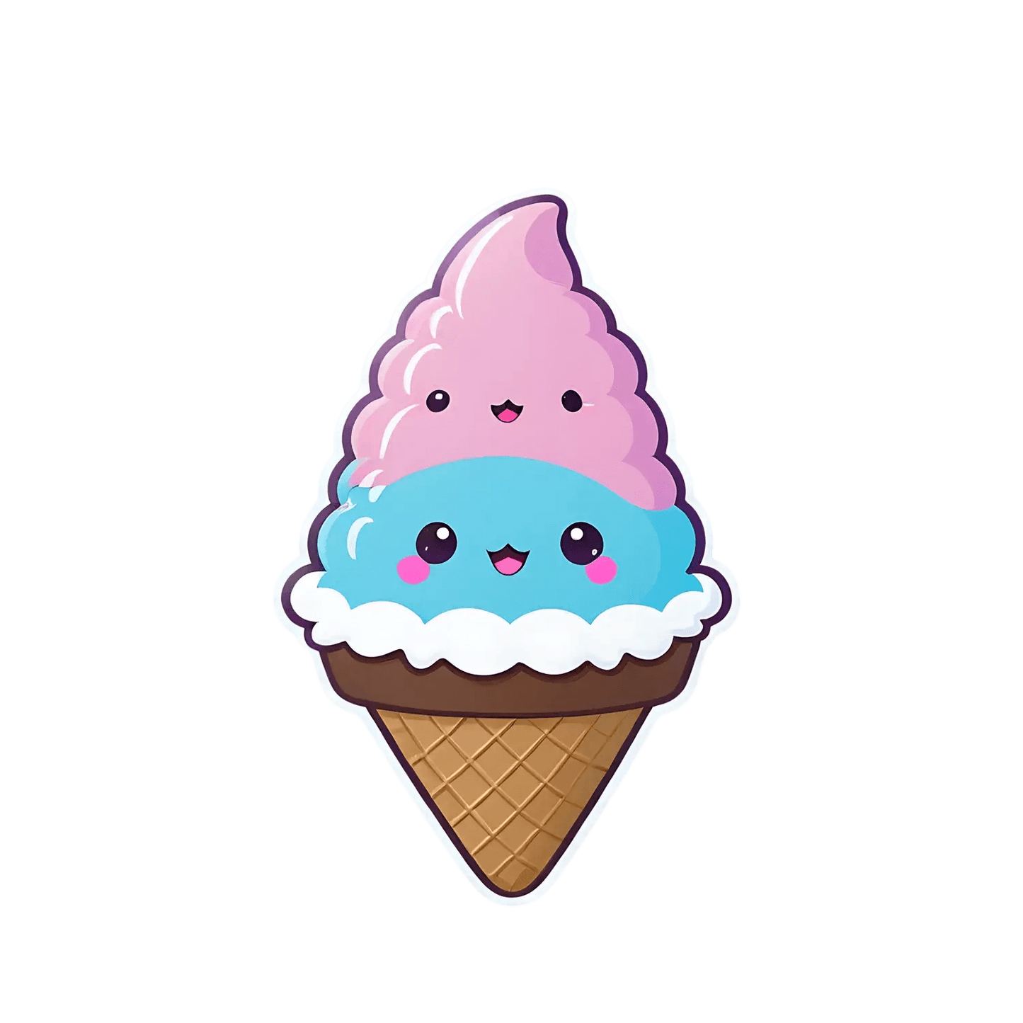 Ice Cream Smile - UV DTF Sticker - Heat Press Transfer