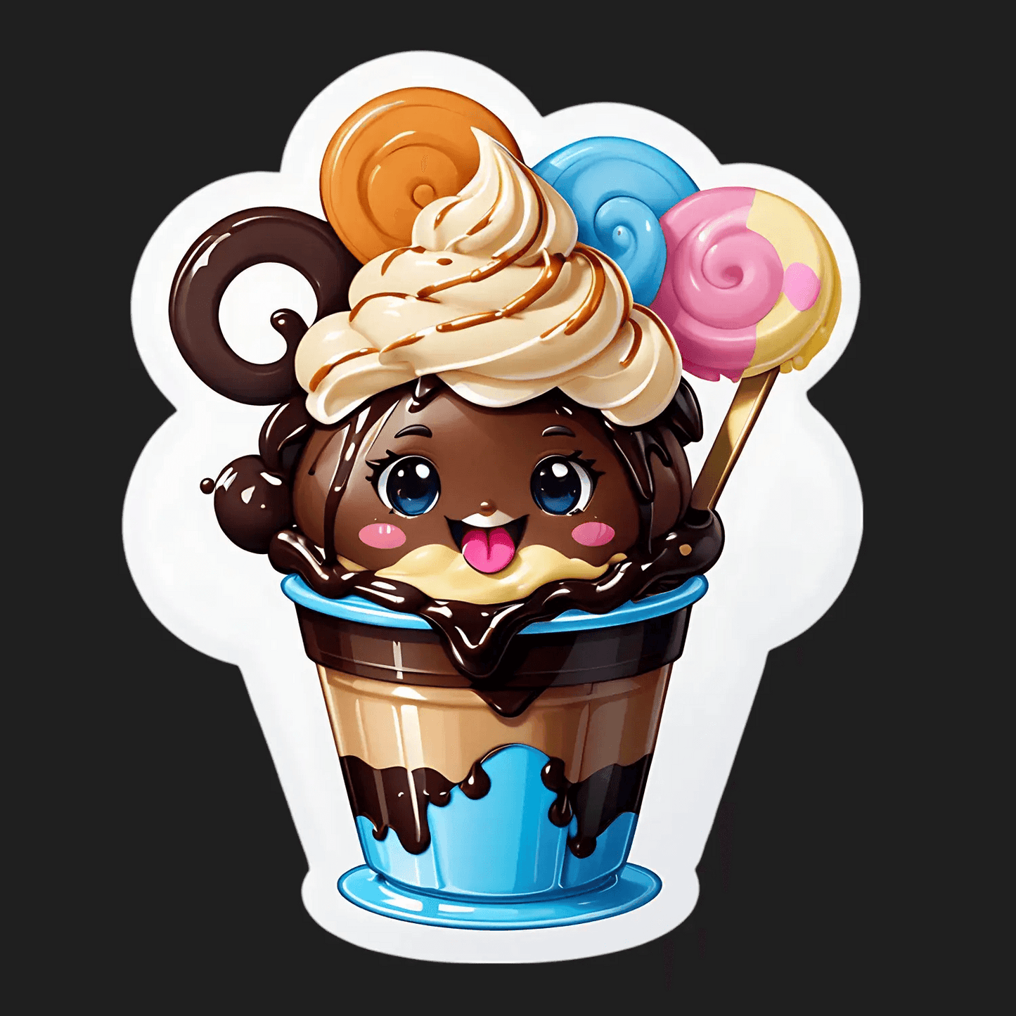 Ice Cream Sundae Sticker - Cute UV DTF - Heat Press Transfer