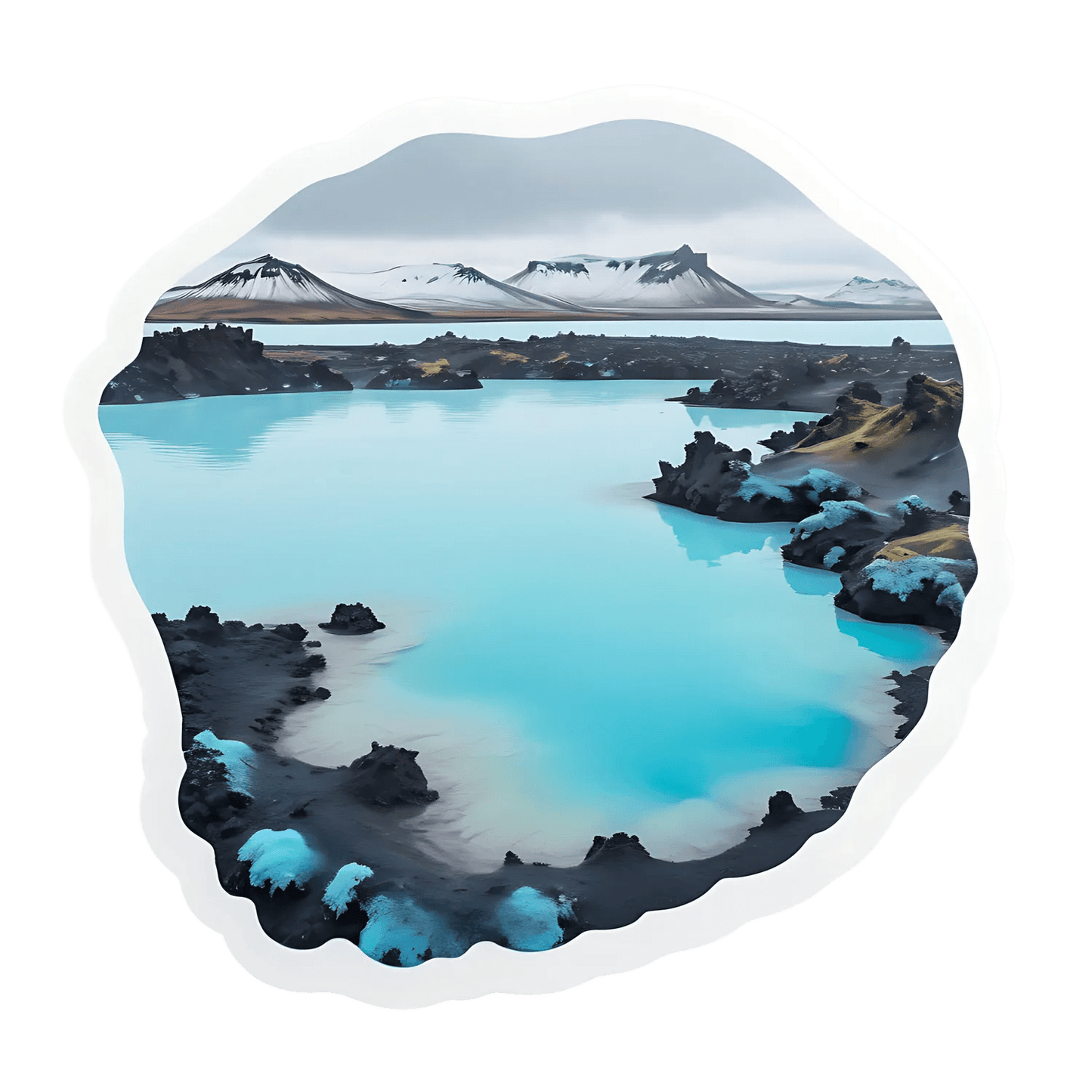 Icelandic Lagoon Scenery - Sticker - Heat Press Transfer