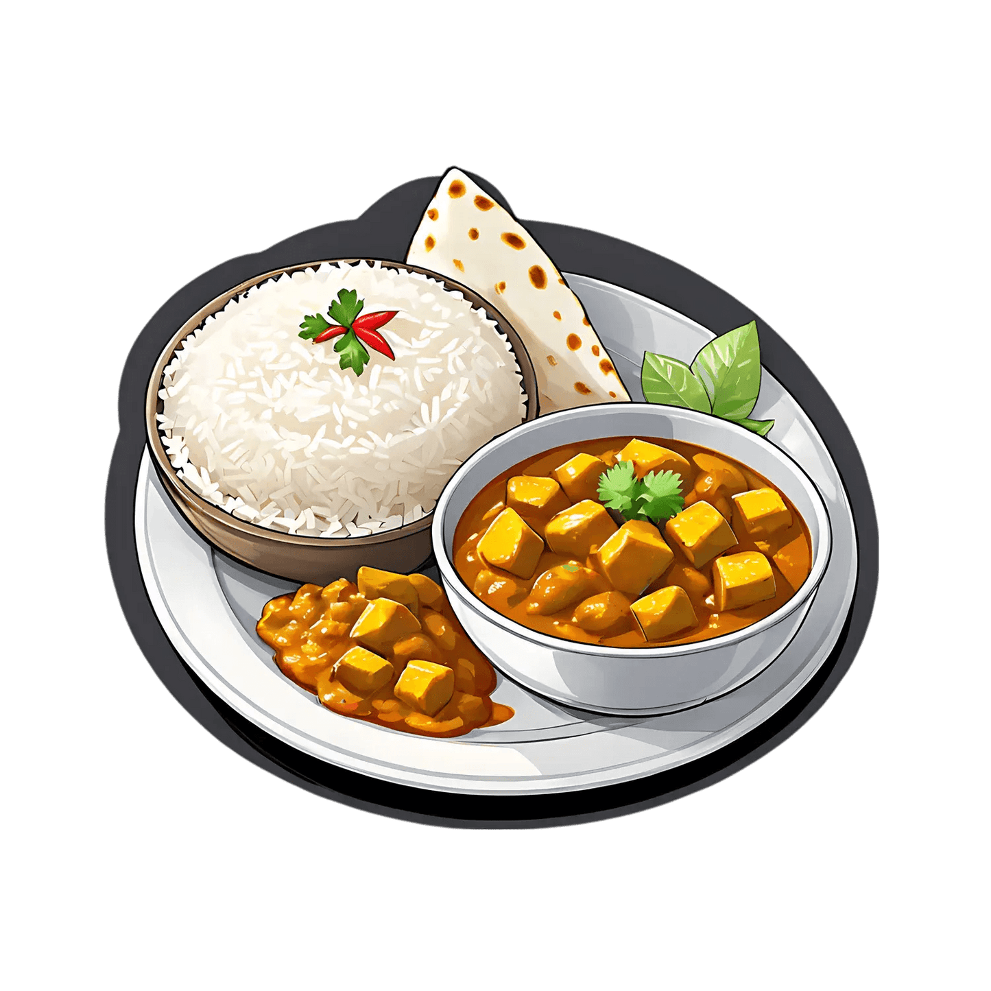 Indian Cuisine Sticker - Delicious Meal Art - Heat Press Transfer