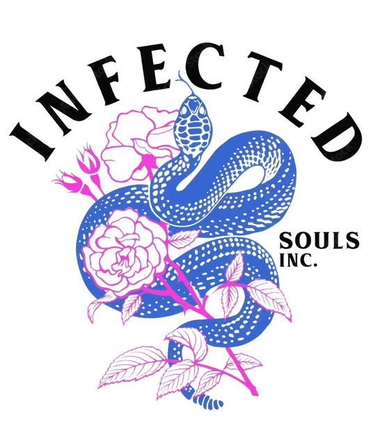 Infected Snake Floral - DTF Ready to Press - Heat Press Transfer