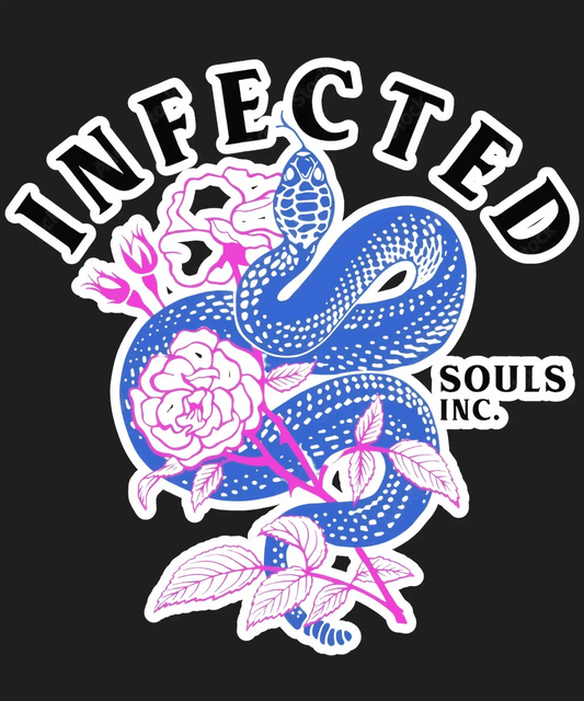 Infected Snake Floral - DTF Ready to Press - Heat Press Transfer