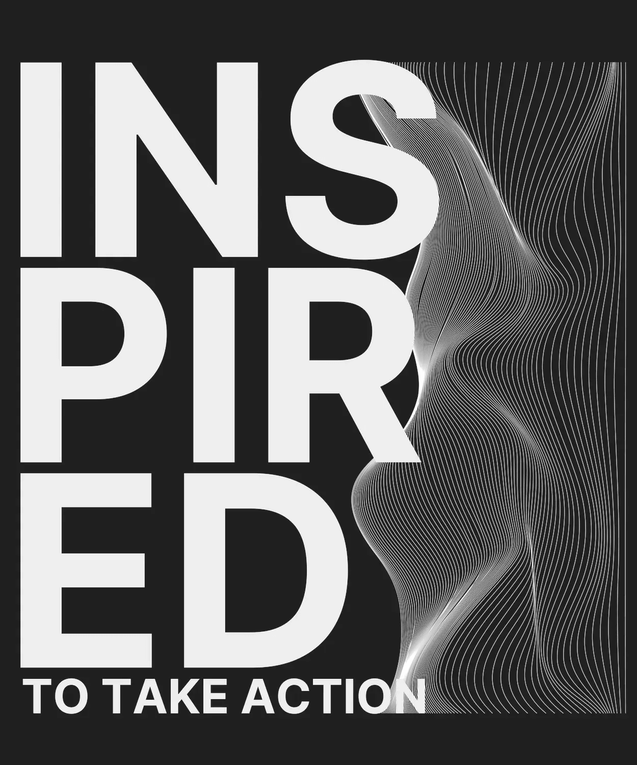 Inspired to Take Action - DTF Ready to Press (black_bg)